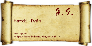 Hardi Iván névjegykártya