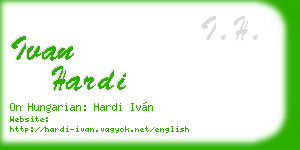 ivan hardi business card